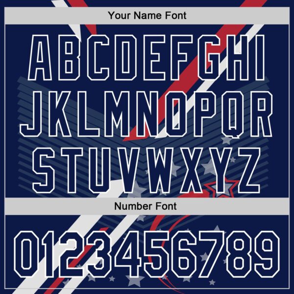 Custom Navy Red-White 3D Patriotic American Flag Authentic Baseball Jersey