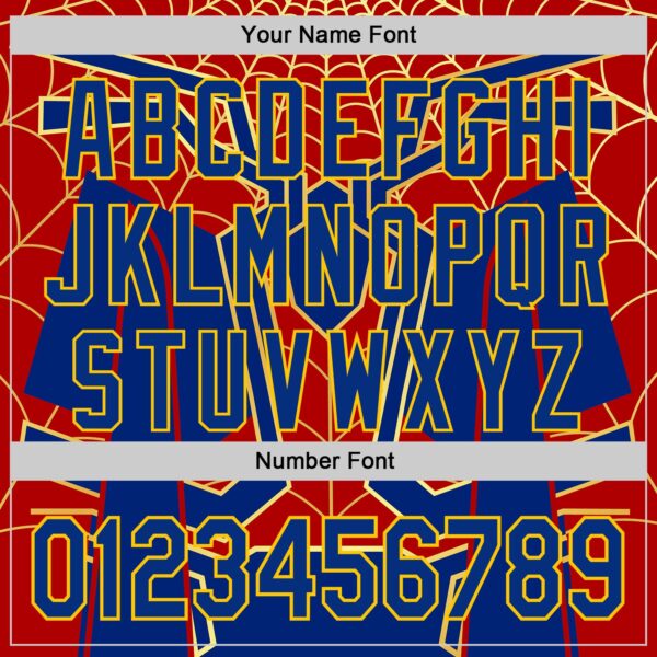 Custom Royal Yellow 3D Pattern Design Superhero Spiderman Authentic Baseball Jersey