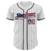 Custom White Gray Pinstripe USA Flag-Black 3D Patriotic American Symbol Statue of Liberty Authentic Baseball Jersey