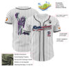 Custom White Gray Pinstripe USA Flag-Black 3D Patriotic American Symbol Statue of Liberty Authentic Baseball Jersey