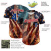 Custom Blue Royal Red-White 3D Patriotic American Flag Authentic Baseball Jersey