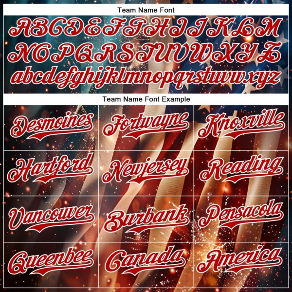 Custom Blue Royal Red-White 3D Patriotic American Flag Authentic Baseball Jersey