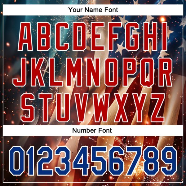 Custom Blue Royal Red-White 3D Patriotic American Flag Authentic Baseball Jersey