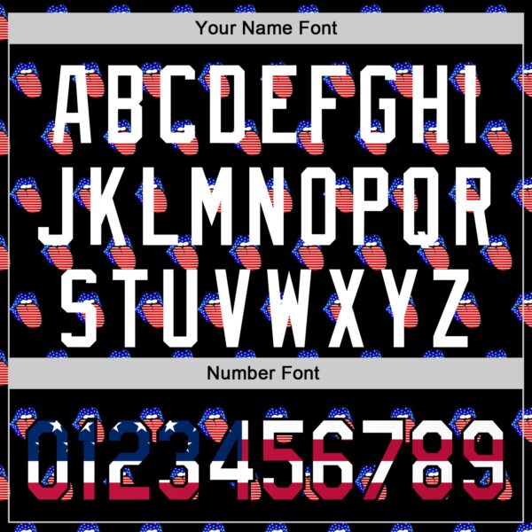 Custom Black USA Flag-White 3D Patriotic American Flag Authentic Baseball Jersey