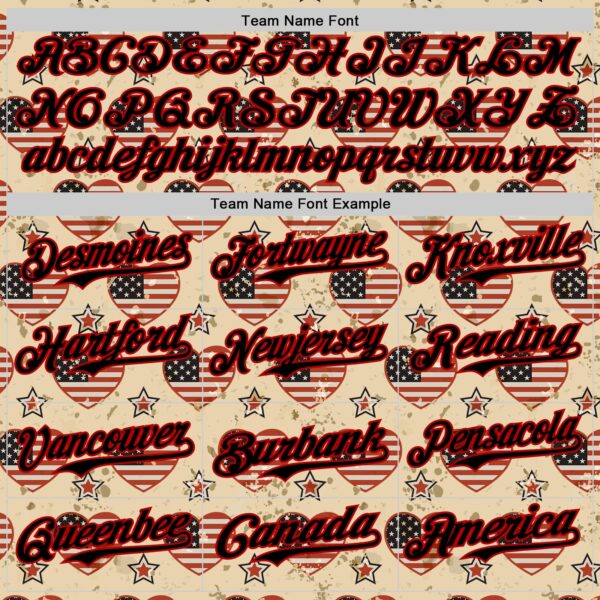 Custom City Cream Black-Red 3D Patriotic American Flag Authentic Baseball Jersey