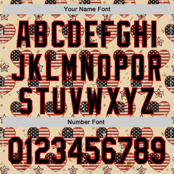 Custom City Cream Black-Red 3D Patriotic American Flag Authentic Baseball Jersey