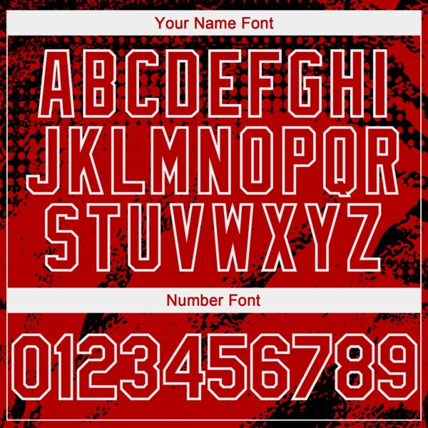 Custom Black Red-White Splash Grunge Fragment Authentic Baseball Jersey