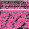 Custom Black Pink-White Splash Grunge Fragment Authentic Baseball Jersey