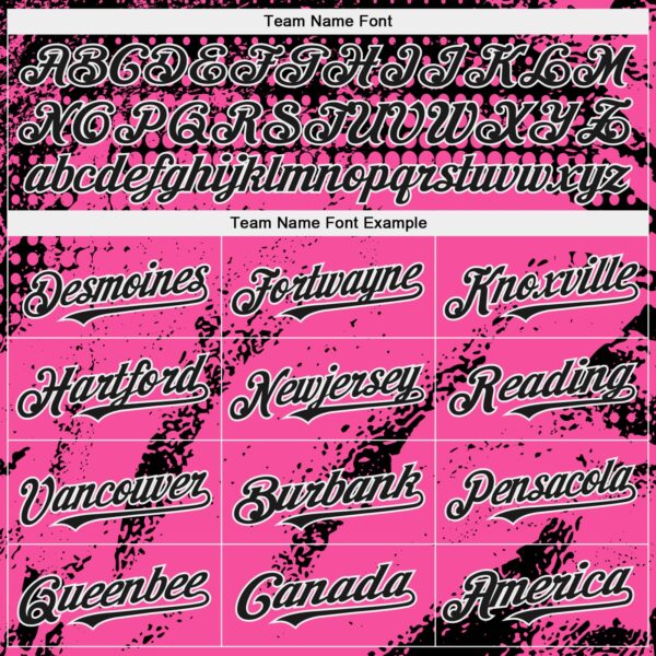 Custom Black Pink-White Splash Grunge Fragment Authentic Baseball Jersey