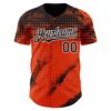 Custom Black Orange-White Splash Grunge Fragment Authentic Baseball Jersey