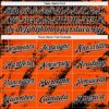 Custom Black Orange-White Splash Grunge Fragment Authentic Baseball Jersey