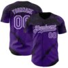 Custom Black Purple-White Splash Grunge Fragment Authentic Baseball Jersey