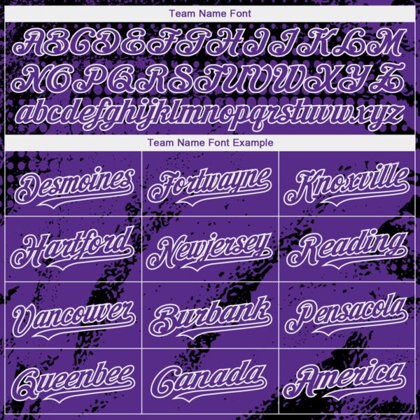 Custom Black Purple-White Splash Grunge Fragment Authentic Baseball Jersey