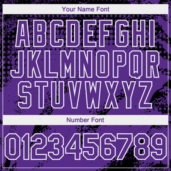 Custom Black Purple-White Splash Grunge Fragment Authentic Baseball Jersey