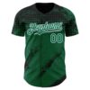 Custom Black Kelly Green-White Splash Grunge Fragment Authentic Baseball Jersey