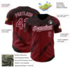 Custom Black Crimson-White Splash Grunge Fragment Authentic Baseball Jersey