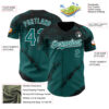 Custom Black Teal-White Splash Grunge Fragment Authentic Baseball Jersey