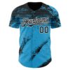 Custom Black Sky Blue-White Splash Grunge Fragment Authentic Baseball Jersey