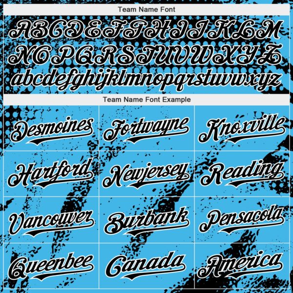 Custom Black Sky Blue-White Splash Grunge Fragment Authentic Baseball Jersey
