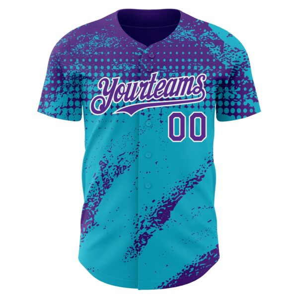 Custom Purple Lakes Blue-White Splash Grunge Fragment Authentic Baseball Jersey