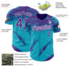 Custom Purple Lakes Blue-White Splash Grunge Fragment Authentic Baseball Jersey