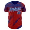Custom Royal Red-White Splash Grunge Fragment Authentic Baseball Jersey