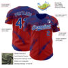 Custom Royal Red-White Splash Grunge Fragment Authentic Baseball Jersey