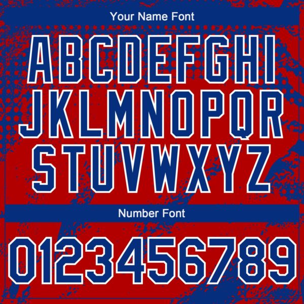 Custom Royal Red-White Splash Grunge Fragment Authentic Baseball Jersey