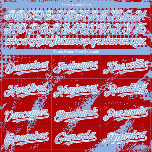 Custom Light Blue Red-White Splash Grunge Fragment Authentic Baseball Jersey