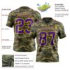 Custom Camo Purple-Yellow 3D Pattern Salute To Service Authentic Football Jersey