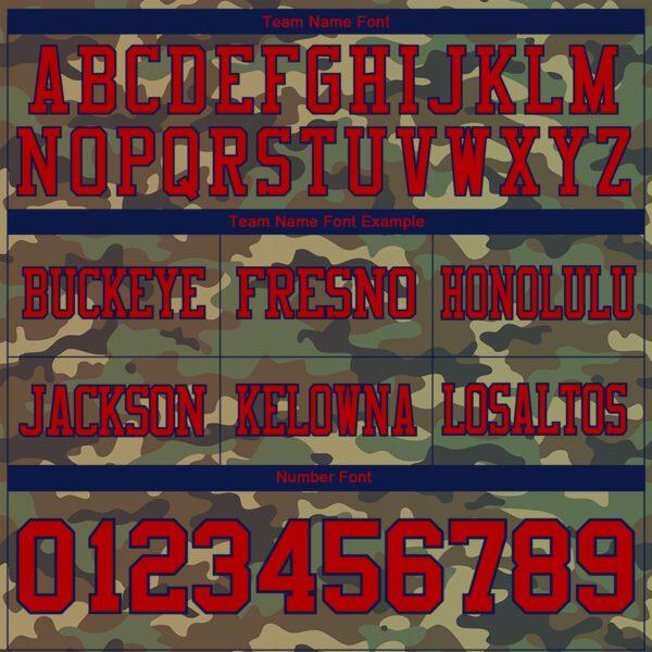 Custom Camo Red-Navy 3D Pattern Salute To Service Authentic Football Jersey