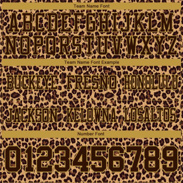 Custom Brown Old Gold 3D Pattern Leopard Print Authentic Football Jersey