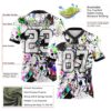 Custom Graffiti Pattern White-Black 3D Pattern Splash Authentic Football Jersey