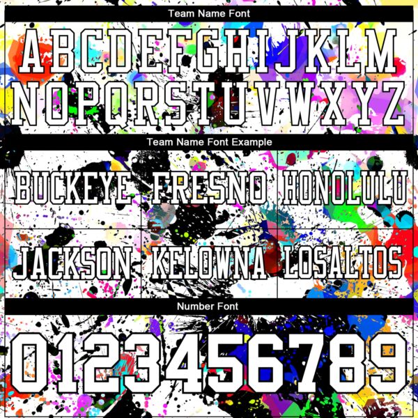 Custom Graffiti Pattern White-Black 3D Pattern Splash Authentic Football Jersey