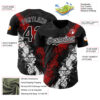 Custom Black Red-White Splash Authentic Baseball Jersey