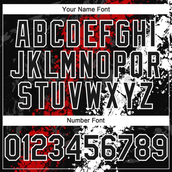 Custom Black Red-White Splash Authentic Baseball Jersey