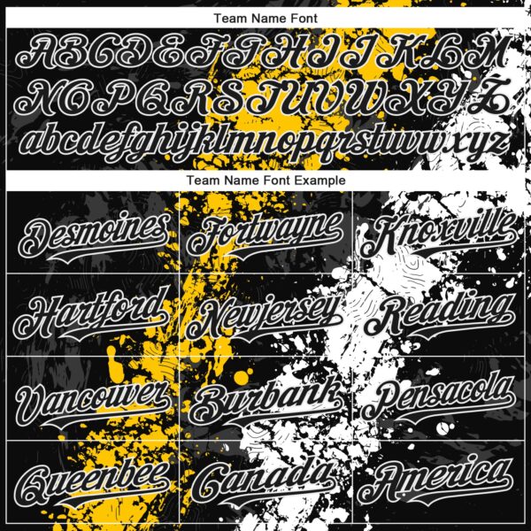 Custom Black Yellow-White Splash Authentic Baseball Jersey