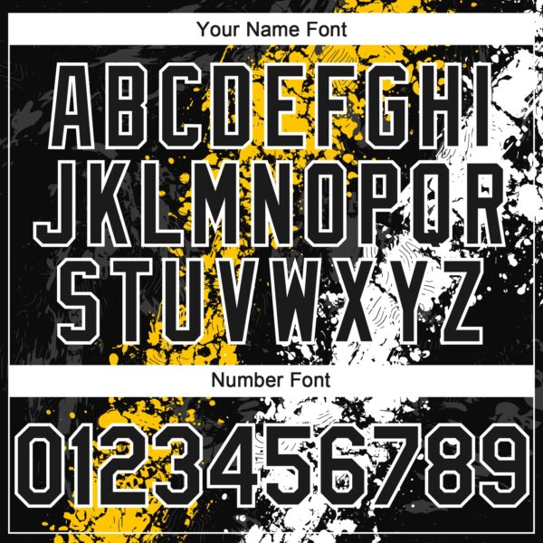 Custom Black Yellow-White Splash Authentic Baseball Jersey