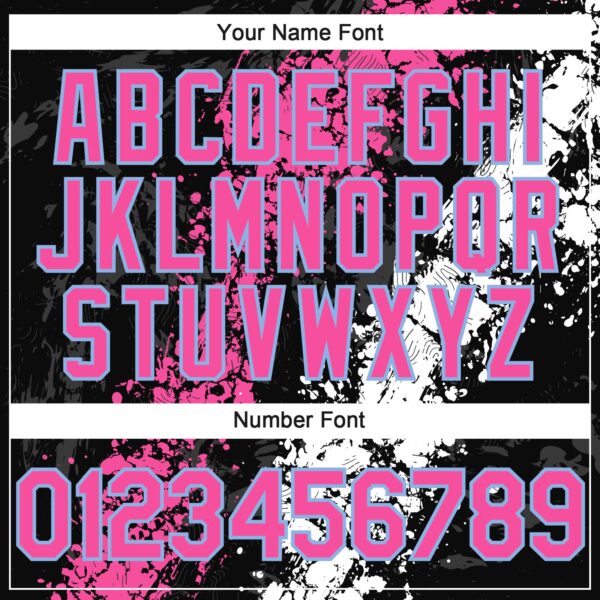 Custom Black Pink Light Blue-White Splash Authentic Baseball Jersey