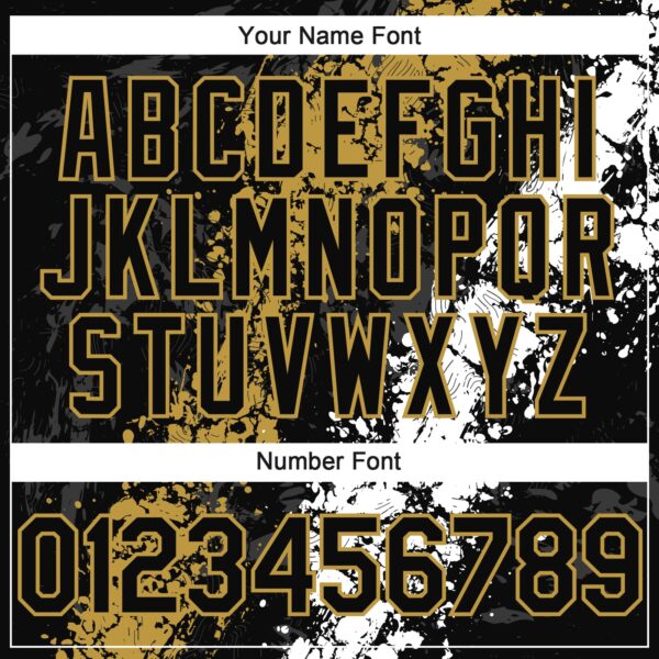 Custom Black Old Gold-White Splash Authentic Baseball Jersey