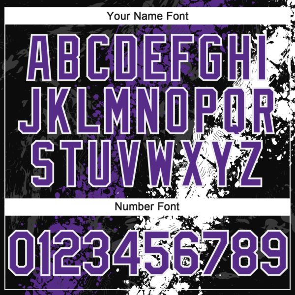 Custom Black Purple-White Splash Authentic Baseball Jersey