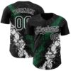 Custom Black Kelly Green-White Splash Authentic Baseball Jersey