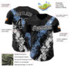 Custom Black Light Blue-White Splash Authentic Baseball Jersey
