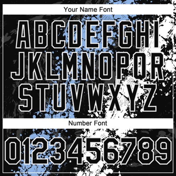 Custom Black Light Blue-White Splash Authentic Baseball Jersey