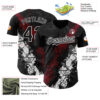 Custom Black Crimson-White Splash Authentic Baseball Jersey