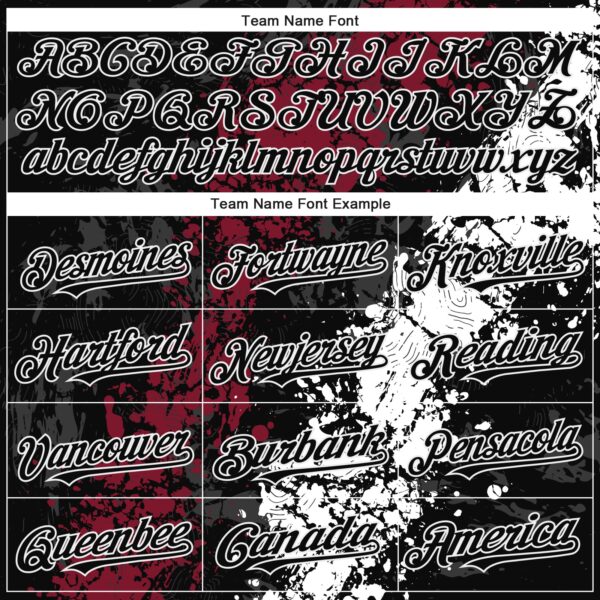 Custom Black Crimson-White Splash Authentic Baseball Jersey