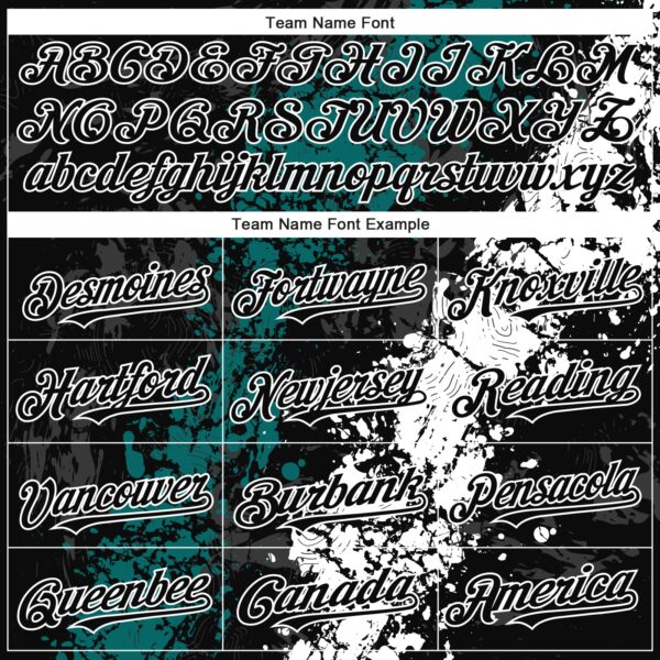 Custom Black Teal-White Splash Authentic Baseball Jersey