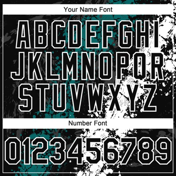 Custom Black Teal-White Splash Authentic Baseball Jersey