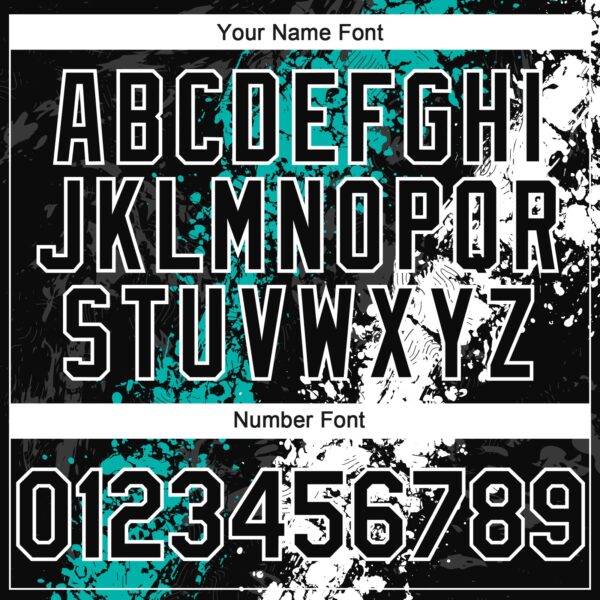 Custom Black Aqua-White Splash Authentic Baseball Jersey