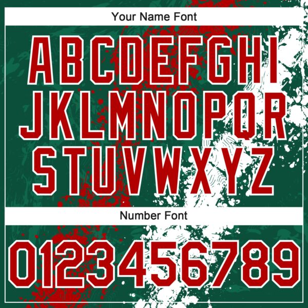 Custom Green Red-White Splash Authentic Baseball Jersey